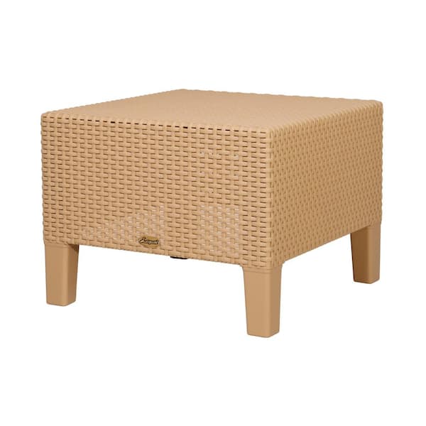 Lagoon Magnolia Tan Rattan Outdoor Side Table