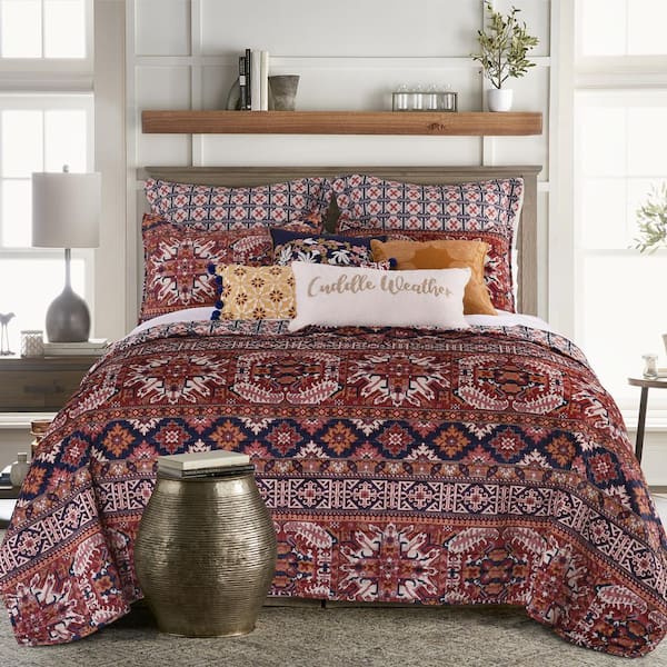 LEVTEX HOME Madera Multi-Color Global Full/Queen Microfiber Quilt