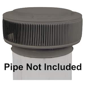 12 in. D Grey Aluminum Aura PVC Vent Cap Exhaust Static Roof Vent with Adapter for Sch. 40 or Sch. 80 PVC Pipe