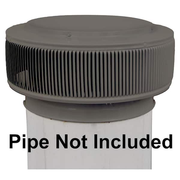 Active Ventilation 12 in. D Grey Aluminum Aura PVC Vent Cap Exhaust Static Roof Vent with Adapter for Sch. 40 or Sch. 80 PVC Pipe