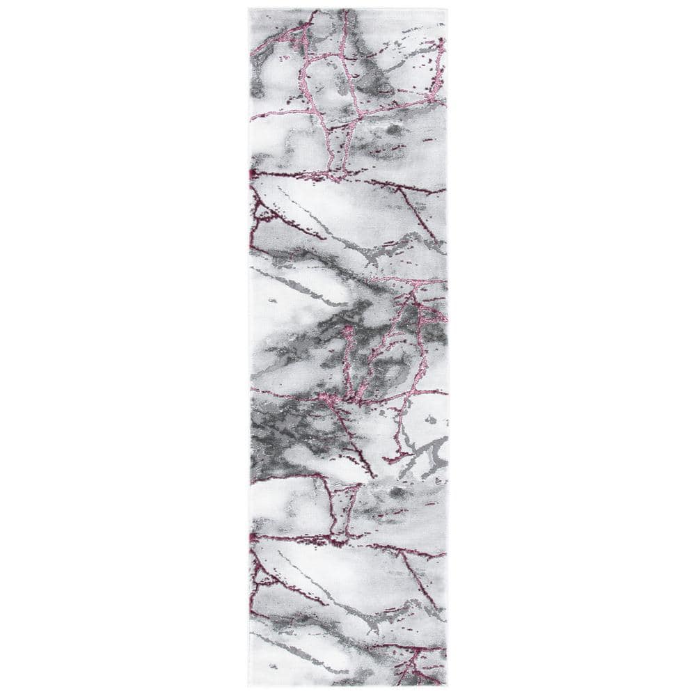 SAFAVIEH Craft Gray Wine 2 Ft X 14 Ft Distressed Abstract Runner Rug   Gray Wine Safavieh Area Rugs Cft877s 214 64 1000 