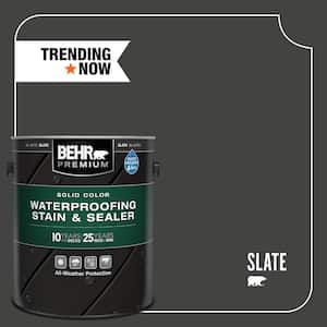 1 gal. #SC-102 Slate Gray Solid Color Waterproofing Exterior Wood Stain and Sealer