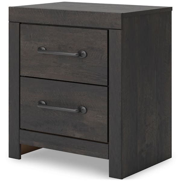 Delmorta Gray 2 Drawer 22 in. W Nightstand