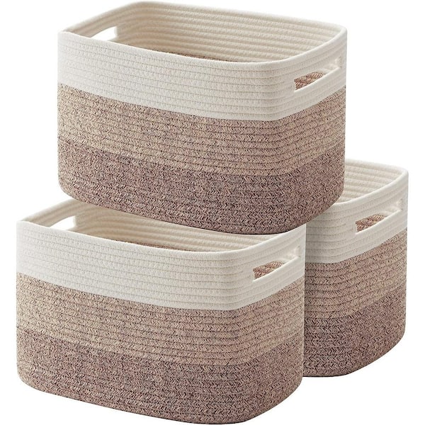 Cubilan Storage Basket, Woven Baskets for Storage- Pack of 3, Gradient Yellow