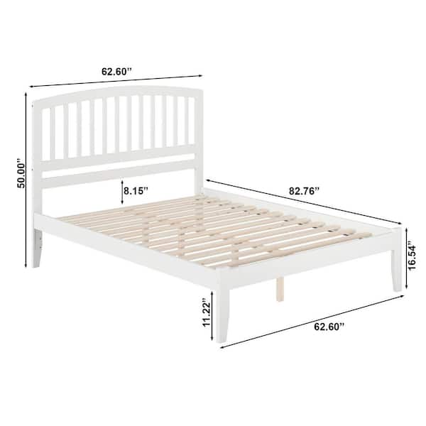 Richmond White Queen Platform Bed with Open Foot Board