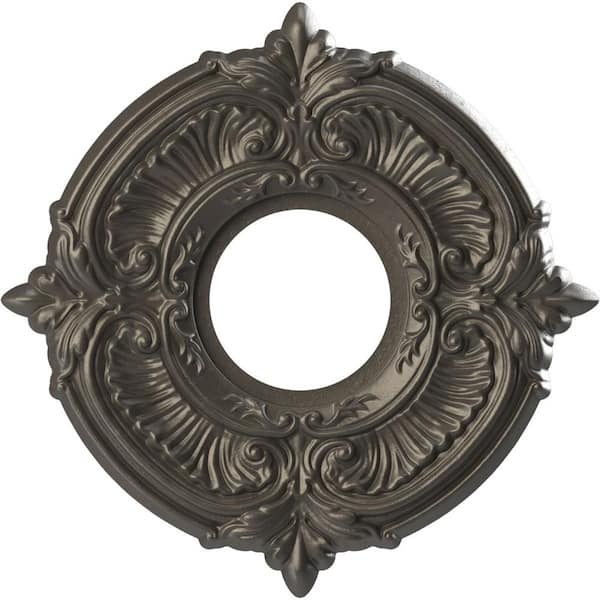 Ekena Millwork 10" O.D. x 3-1/2" I.D. x 3/4" P Attica Thermoformed PVC Ceiling Medallion in Universal Aged Metallic Weathered Steel