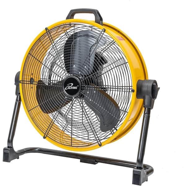 Adrinfly 20 in. 3 Fan Speeds Heavy Duty High Velocity Barrel Floor Drum Fan with DC Brushless Motor, Yellow