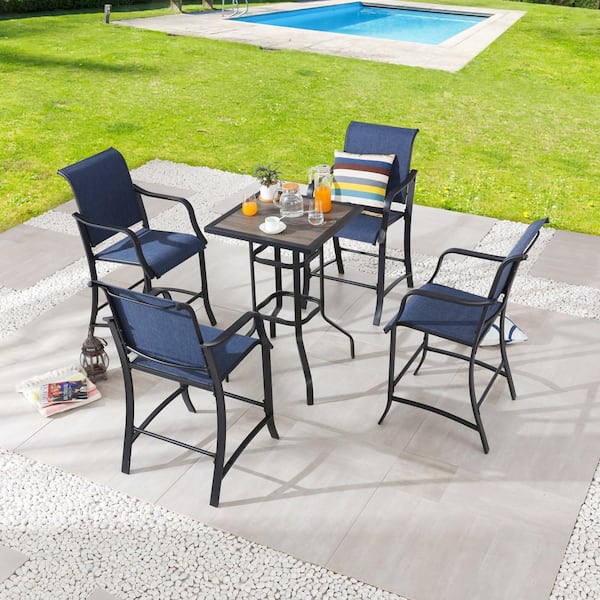 Patio Festival 5-Piece Metal Bar Height Outdoor Dining Set