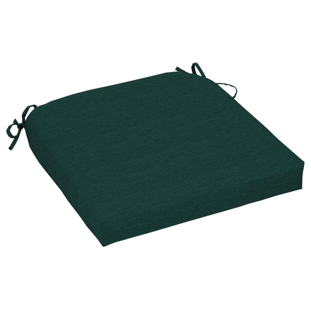 Hampton Bay 21 in. x 21 in. CushionGuard Square Outdoor Seat Cushion in Malachite (2Pack
