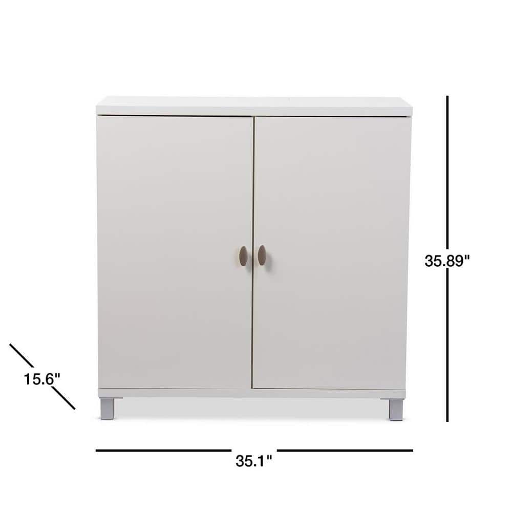 White Modern Adjustable Shelving Buffet Sideboard