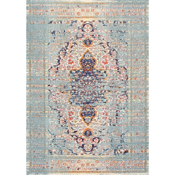 nuLOOM Distressed Persian Sarita Gray 10 ft. x 14 ft. Area Rug