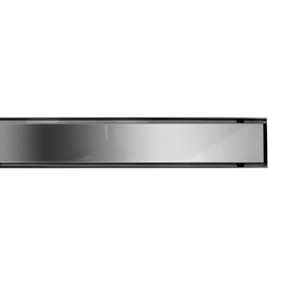 59" Polished Stainless Steel Linear Shower Drain with Solid Cover