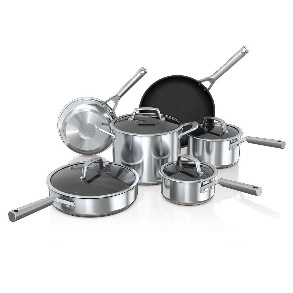 NINJA Foodi Neverstick 2-Piece Stainless Steel Fry Pan Cookware Set C62000  - The Home Depot