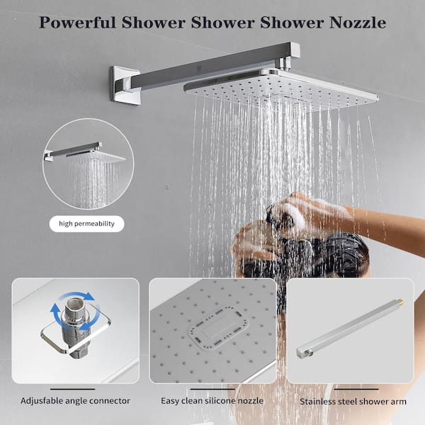 Single Handle 2-Spray Shower Faucet 2.5 GPM with Adjustable Stream in Polished Chrome