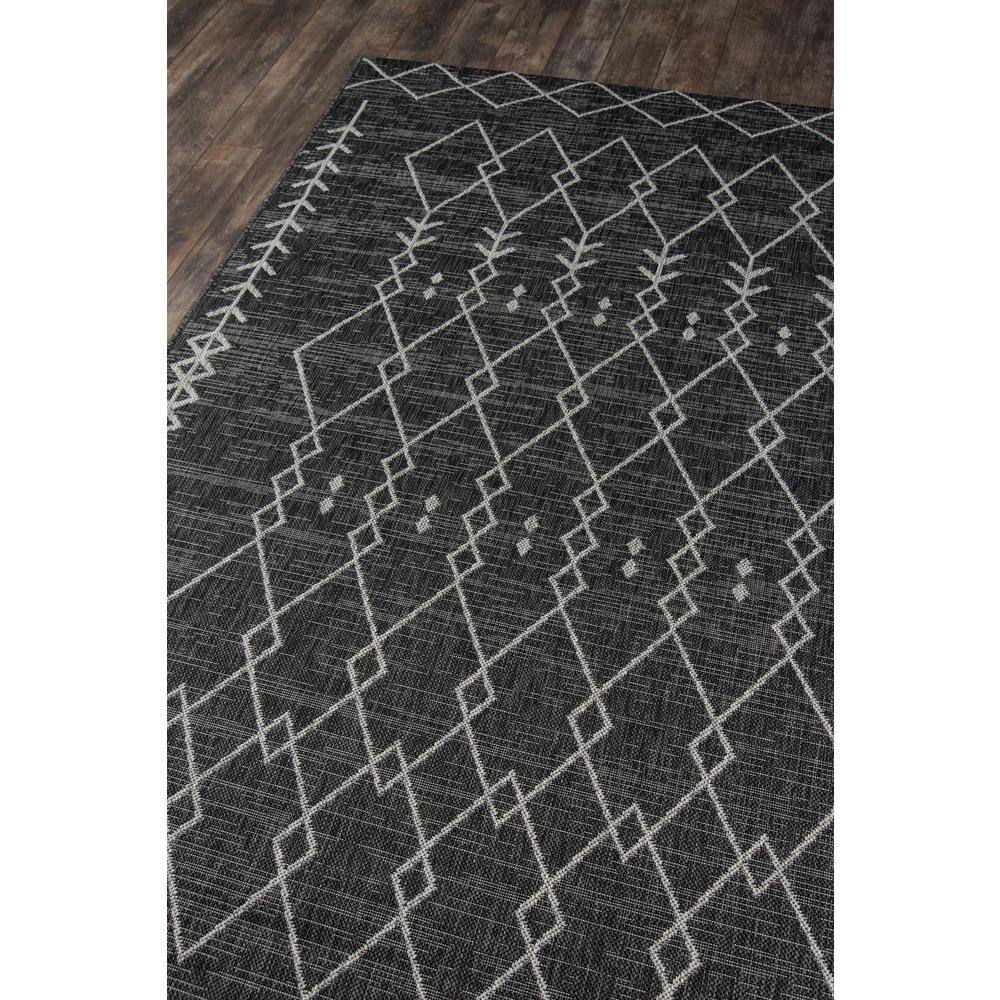 Charcoal Geometric Washable Synthetic Runner Rug 2' x 6'