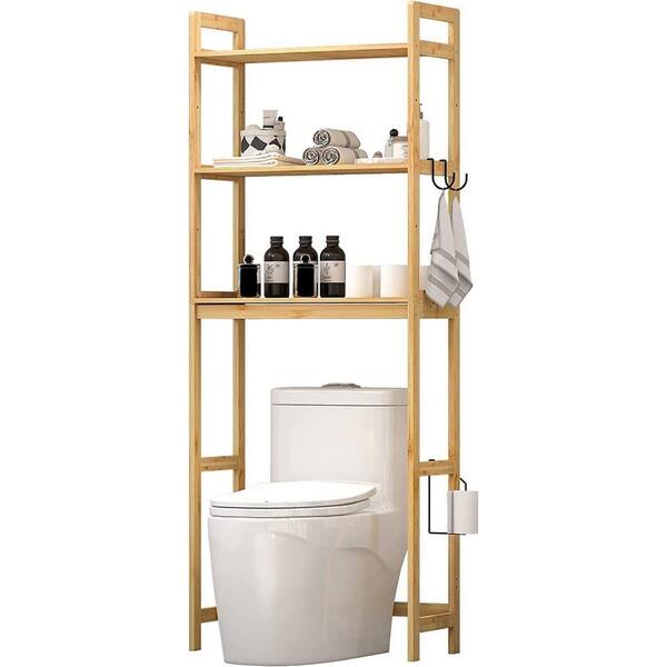 cadeninc 25 in. W x 64 in. H x 11 in. D Natural Color Bathroom Over The ...
