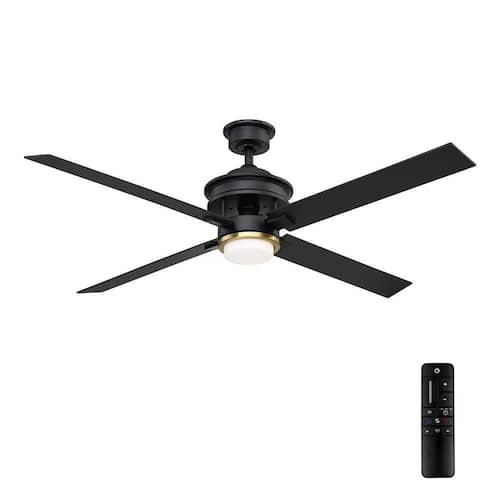 Lincolnshire 60 in. LED Matte Black Ceiling Fan with Light Home Decorators Collection Ceiling Fans With Lights