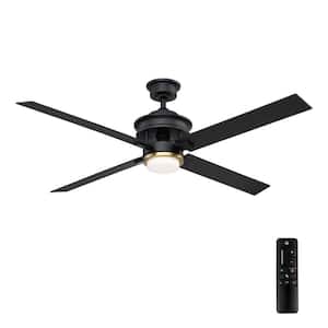 Lincolnshire 60 in. LED Matte Black Ceiling Fan with Light