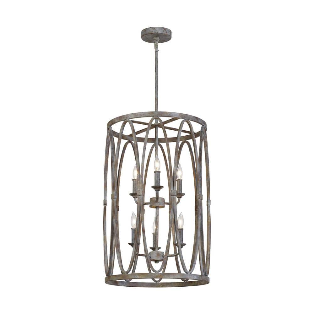 Reviews for TIELLA Sutton 6-Light Deep Abyss Rustic Farmhouse Hanging ...