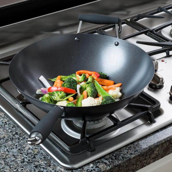 Hong Kong Chopstick House Carbon Steel Wok with Helper Handle Hong Kong Chopstick House Carbon Steel Wok with Helper Handle