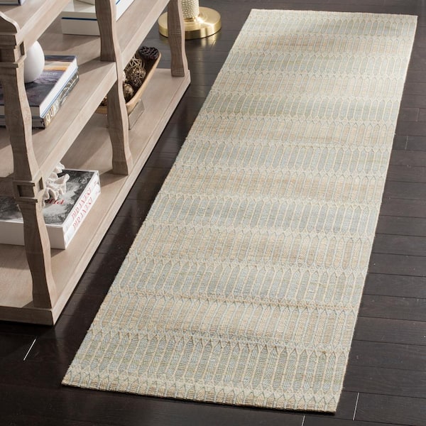 Marbella Blue/Gold 2 ft. x 8 ft. Geometric Runner Rug