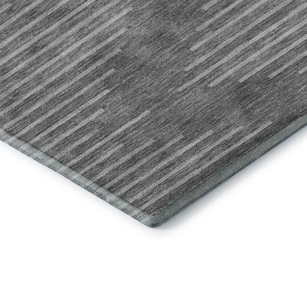 Mayfield Premium Machine Washable Abstract AMF1016 Charcoal 3 ft. x 4 ft. Area Rug