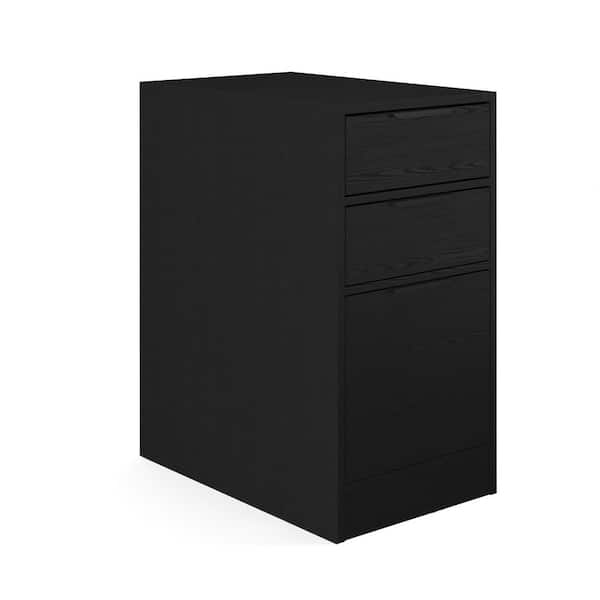 MARTHA STEWART Kayden Home Office Modular 3-Drawer Black Engineered Wood 15.75 in. W Lateral File Cabinet