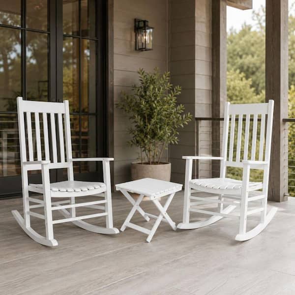 shine company ロッキングチェア Shine Company 44 in. H Porch Rocking Chair Set with Folding Side