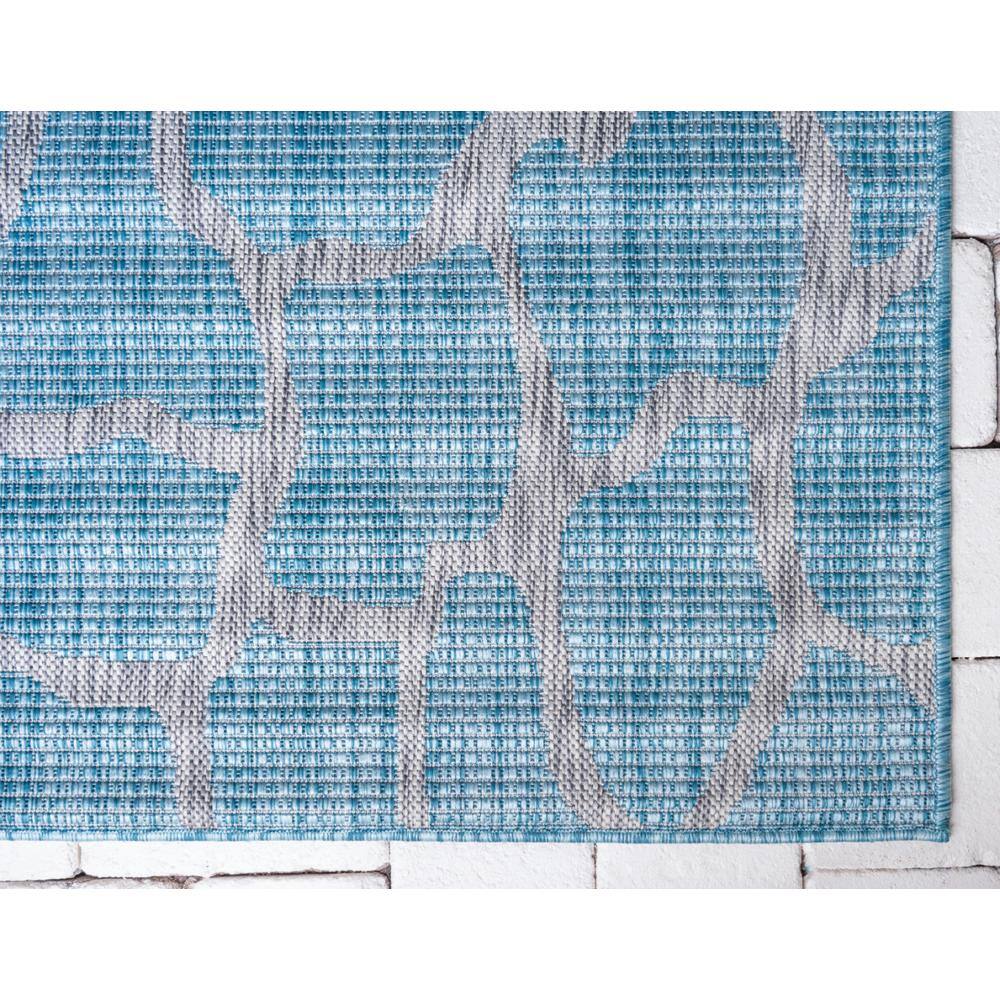 Light Aqua Rectangular Stain-Resistant Outdoor Rug 4' x 6'
