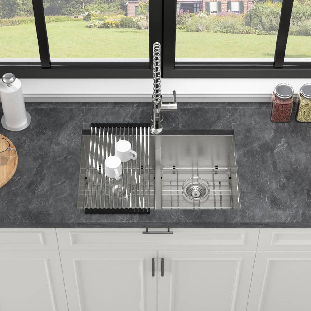 30×19×10in Undermount 50/50 Double Bowl Stainless Steel Kitchen Sink 16 Gauge Two 10in Deep Basins price history on PriceWatchPro