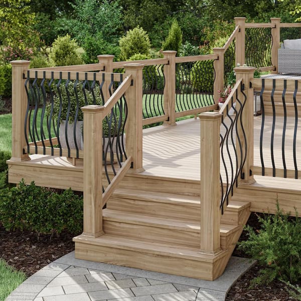 Deckorators 40 in. x 1 in. Textured Black Aluminum Baroque Baluster (5-Pack)