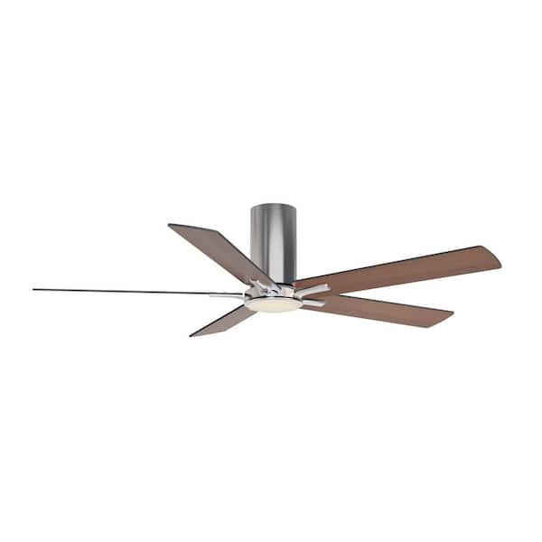 Breezism Aurora 52 in. LED Indoor Brushed Nickel Ceiling Fan with Remote