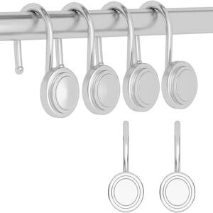 Aoibox Hanging Shower Curtain Hooks Round Zinc Alloy Hook in Silver 12-Pack  for Bathrooms SNMX4746 - The Home Depot