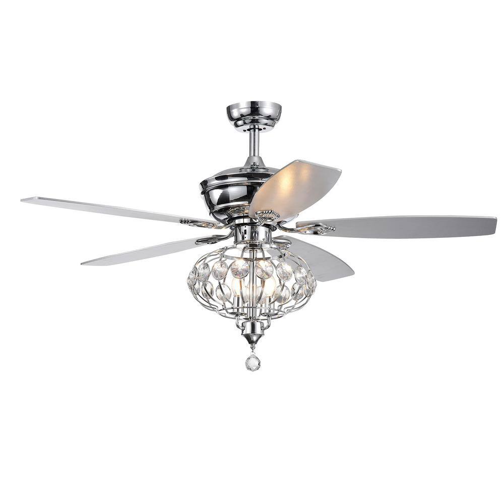 Silver Orchid Finlayson Chrome 5-blade 52-inch Lighted Ceiling Fan 