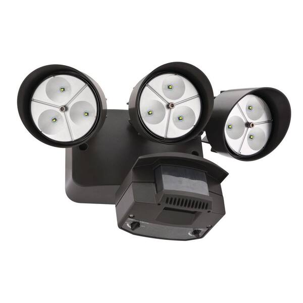 Lithonia Lighting Wall-Mount Outdoor Bronze LED Floodlight with Motion Sensor