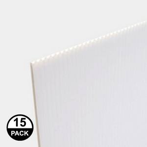 Coroplast 24 in. x 18 in. x 0.157 in. (4mm) White Corrugated Twinwall Plastic Sheet (15-Pack)