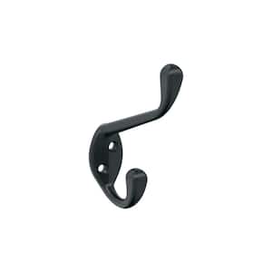 Noble 4-7/16 in. L Matte Black Double Prong Wall Hook