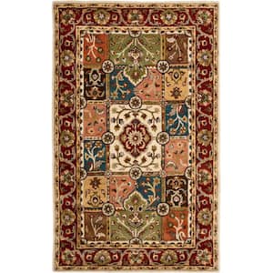 Heritage Multi/Red 4 ft. x 6 ft. Border Area Rug