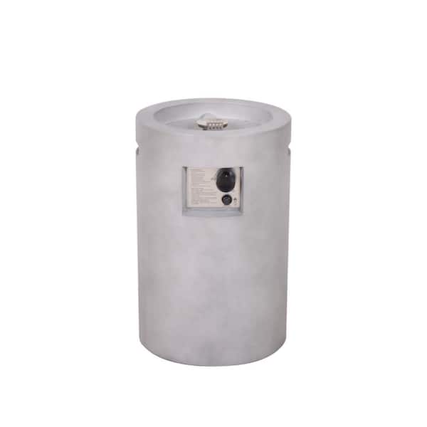 Uixe 16 in. X 25 in. Round Exterior Terrafab Propane Gray Fire Pit