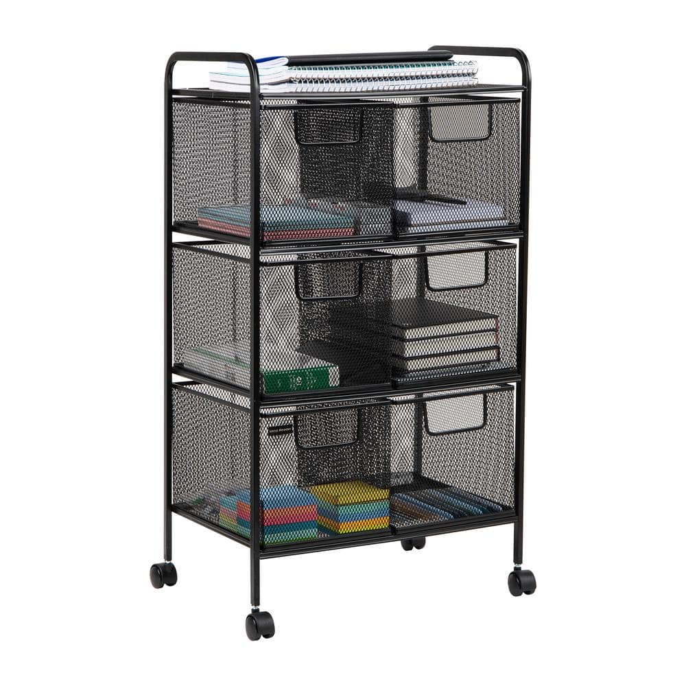 6-Tier Metal 4-Wheeled Rolling Utility Storage Cart with Drawers in Black price history on PriceWatchPro