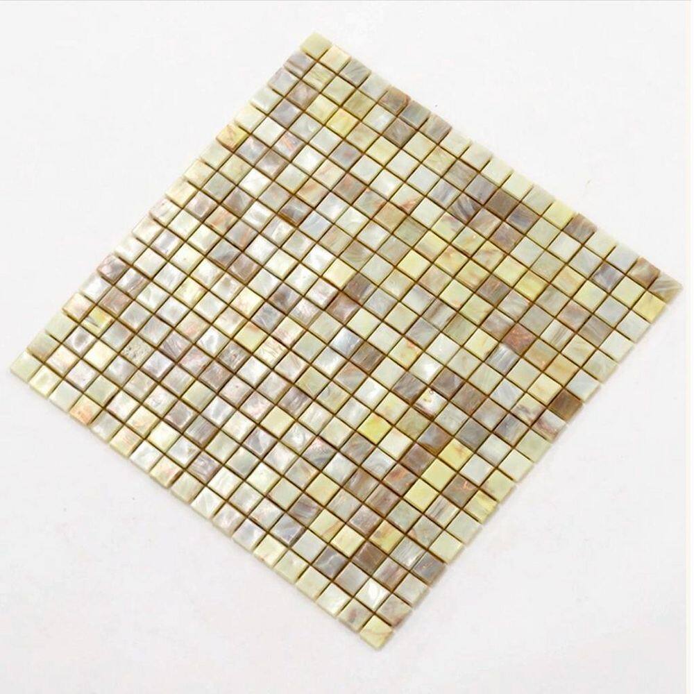Parchment Beige and Yellow Glass Mosaic Tile for Wall and Floor