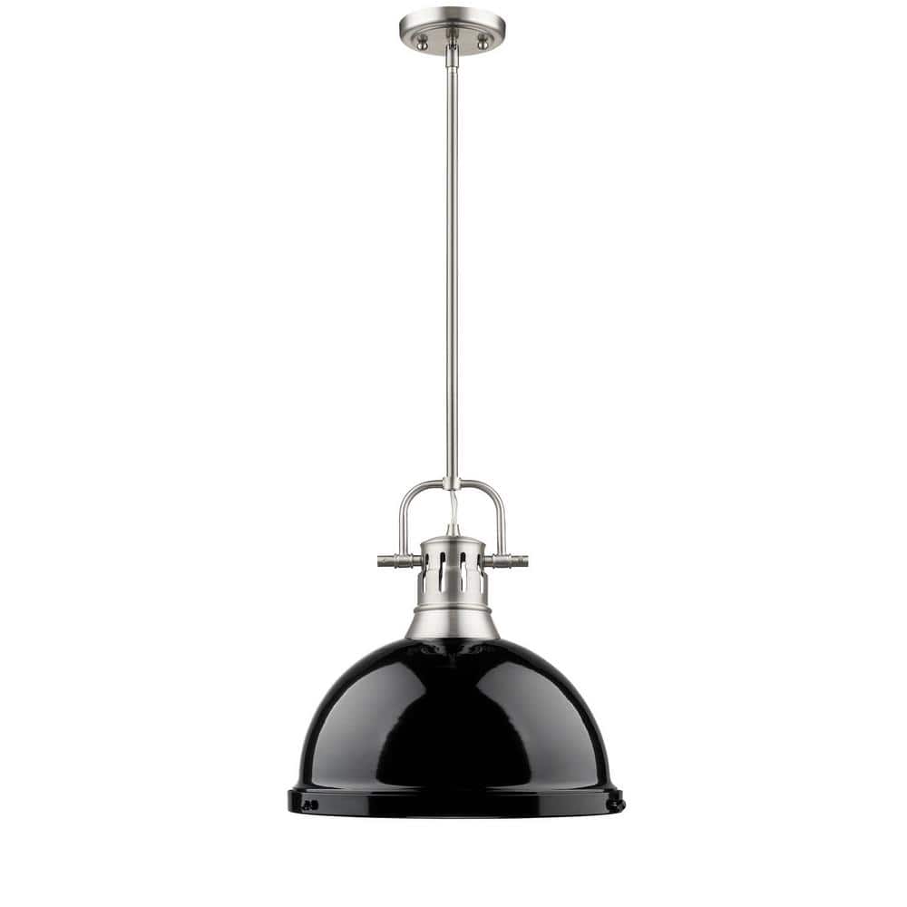 Duncan 1-Light Pewter Pendant with Rod with Black Shade price history on PriceWatchPro