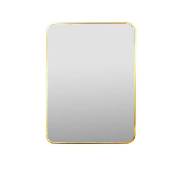 Unbranded 24 in. W x 36 in. H Rectangular Framed Wall Bathroom Vanity Mirror in Gold