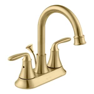 Sadira 4 in. Centerset 2-Handle High-Arc Bathroom Faucet in Matte Gold