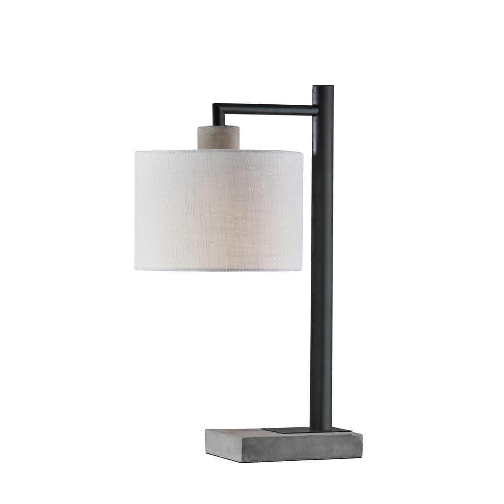 Bejamin 26.5 inch 100 watt Flat Black and Satin Brass Table Lamp Portable  Light