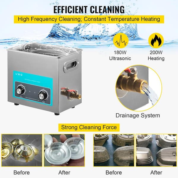 VEVOR 6L Upgraded Ultrasonic Cleaner Professional Digital Lab Ultrasonic  Parts Cleaner with Heater Timer for Jewelry Glasses Cleaning