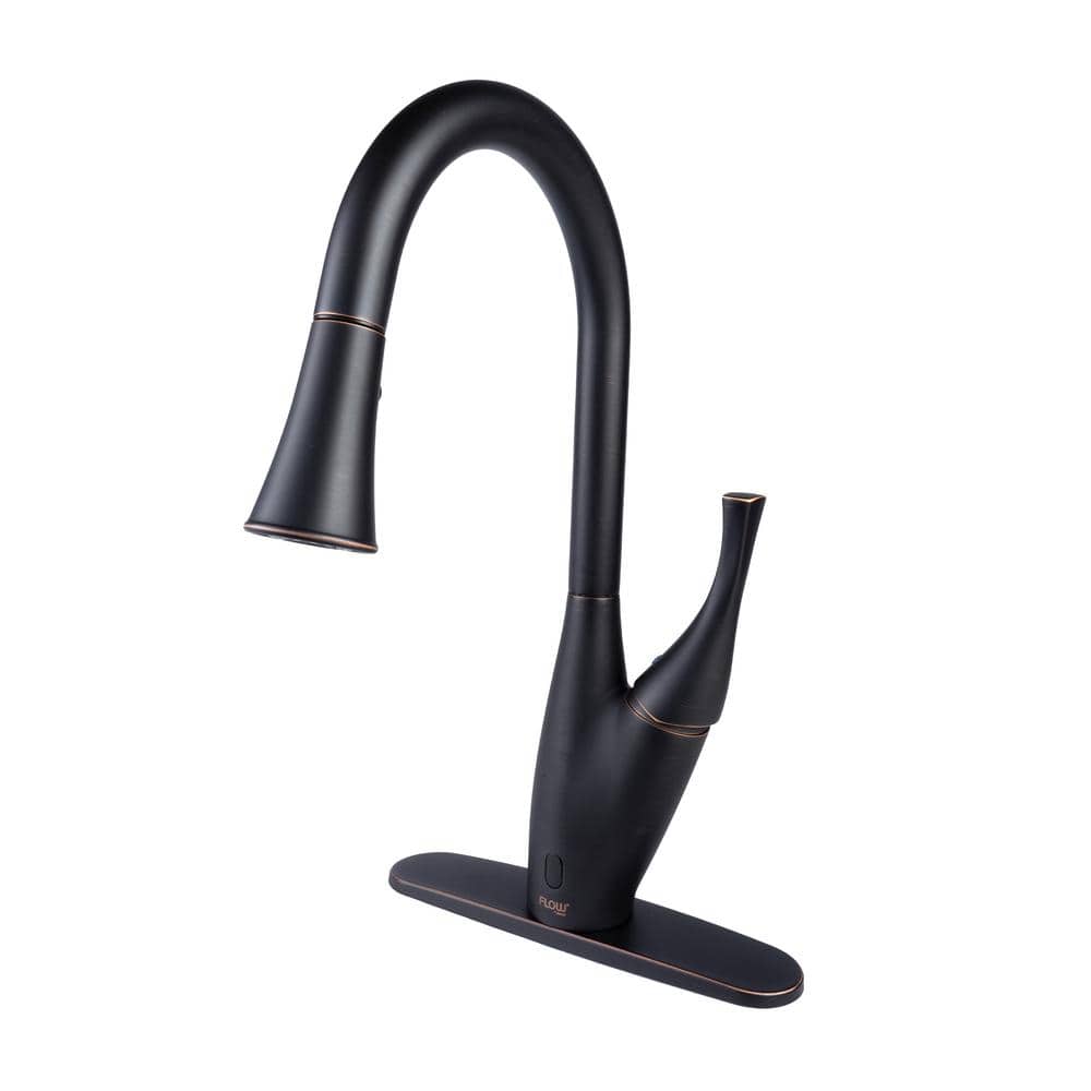 Oil-Rubbed Bronze Pull-Down Kitchen Faucet with Spray