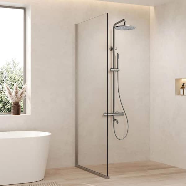 3-Spray 10 in. Wall Bar Round Dual Shower Head and Handheld Shower in Brushed Nickel (Valve Included)