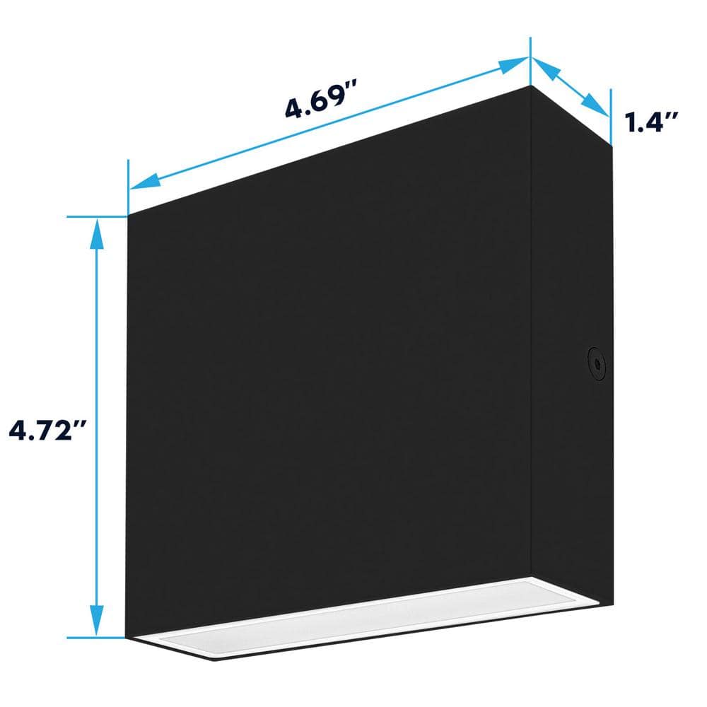 Black Metal LED Up and Down Wall Sconces Set