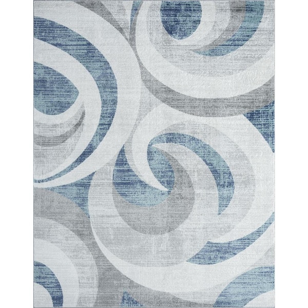 Tayse Rugs Jaize Abstract Gray 5 ft. x 8 ft. Indoor Area Rug